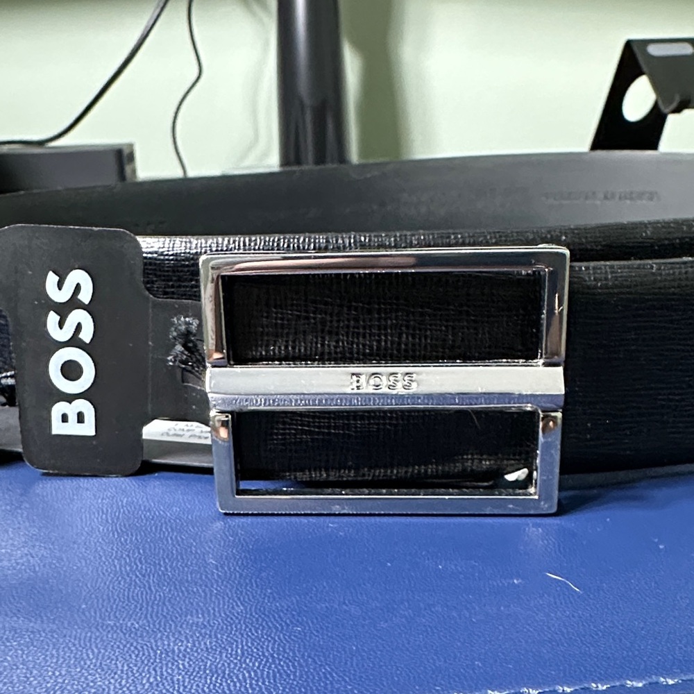 Hugo Boss Black Belt Bag with Metallic Buckle - 34